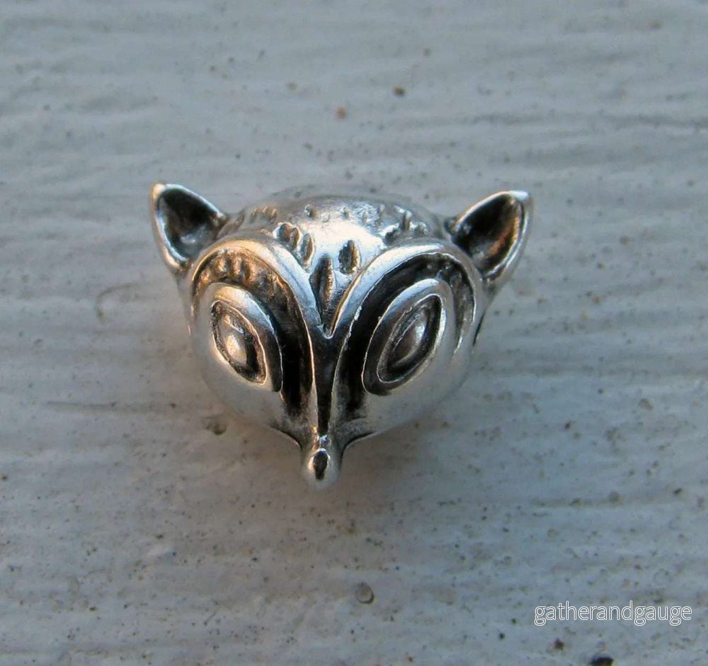 Mellandel silverfärgad - Rävhuvud 12x10mm 1 styck