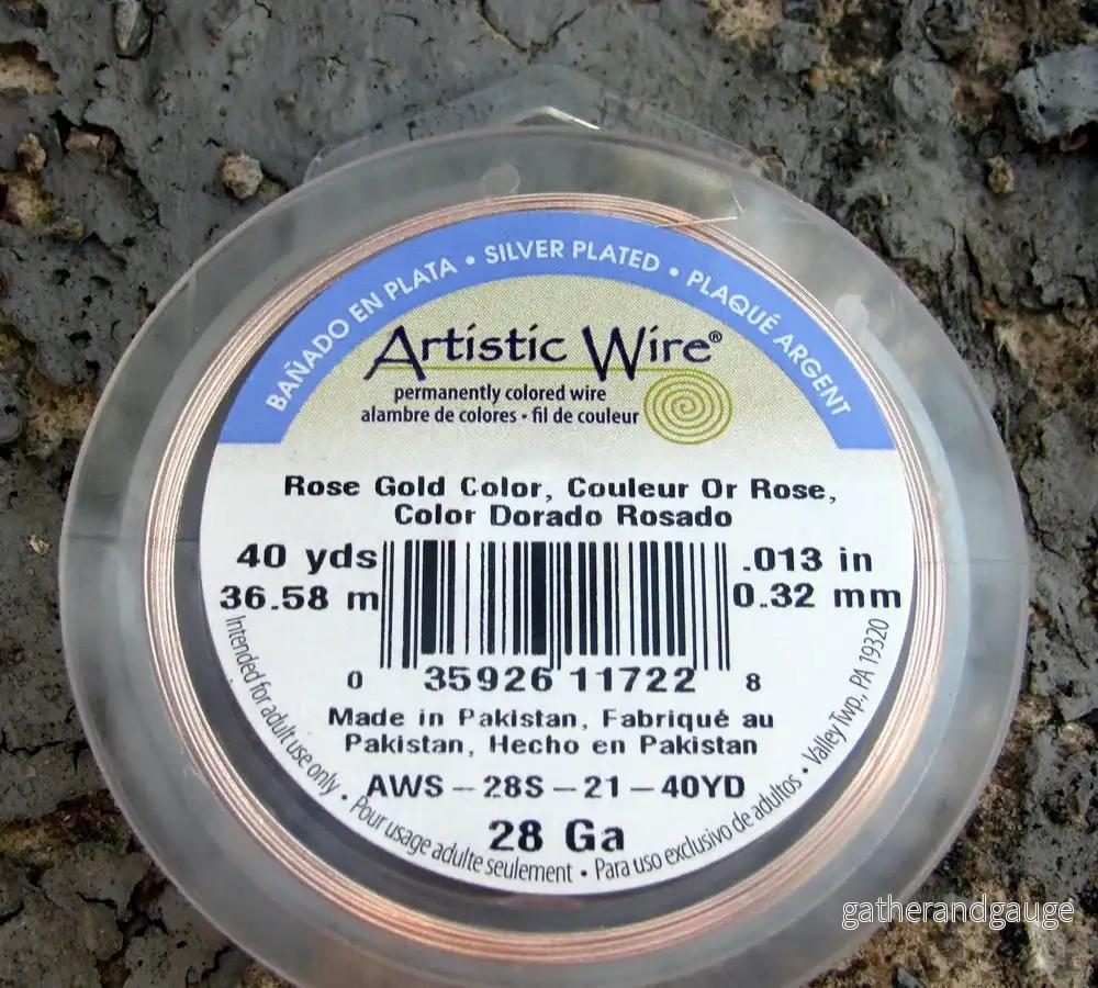 Artistic Wire 28 Ga – Silver pläterad, Roséguldfärgad, 1 rulle