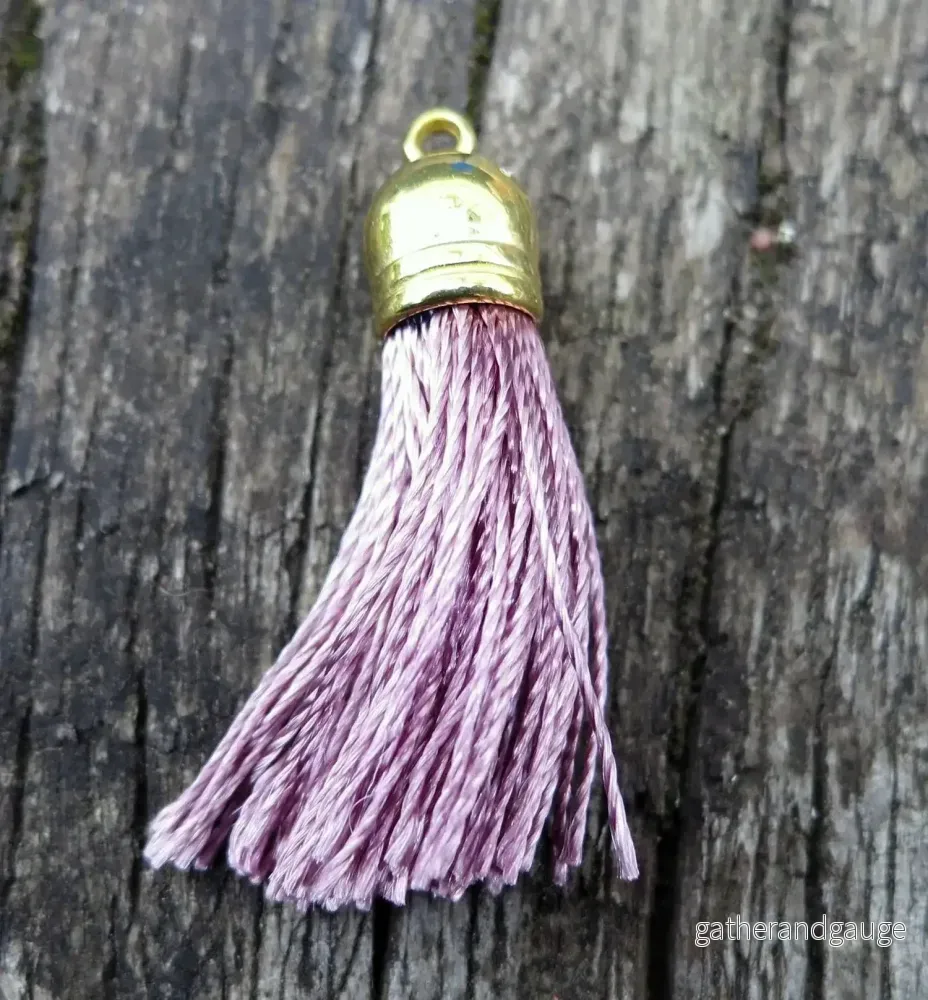 Hänge Tassel Guld - Lila 40mm 1 styck