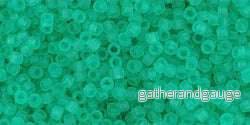TOHO Seed Beads - Transparent Frosted Dark Peridot 15/0, 10 gram