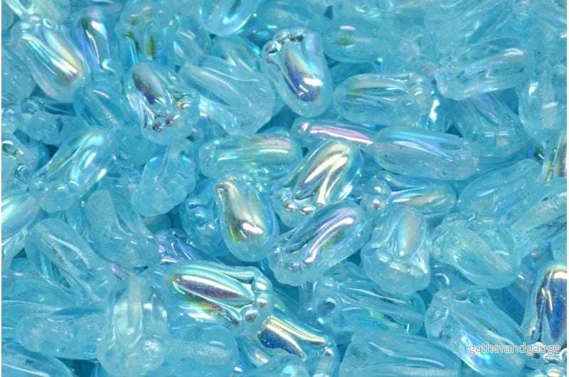 Tulip Bud Beads – Aqua AB 12x8mm, 20-pack Tulip Bud Beads – Aqua AB 12x8mm, 20-pack