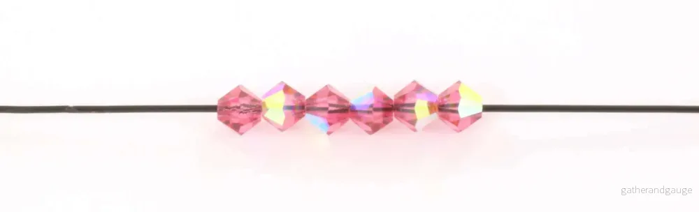 Tjeckiska MC Bicone - Indian Pink AB 4mm 30-pack - Bild 3
