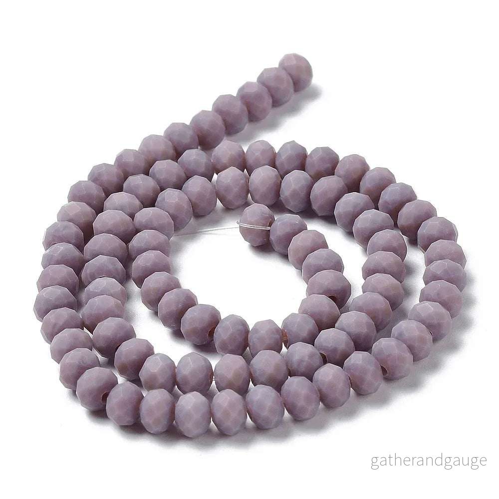 Facetterade glaspärlor – Matt Tistel, 3,5x3mm, 1 sträng Facetterade glaspärlor – Matt Tistel, 3,5x3mm, 1 sträng
