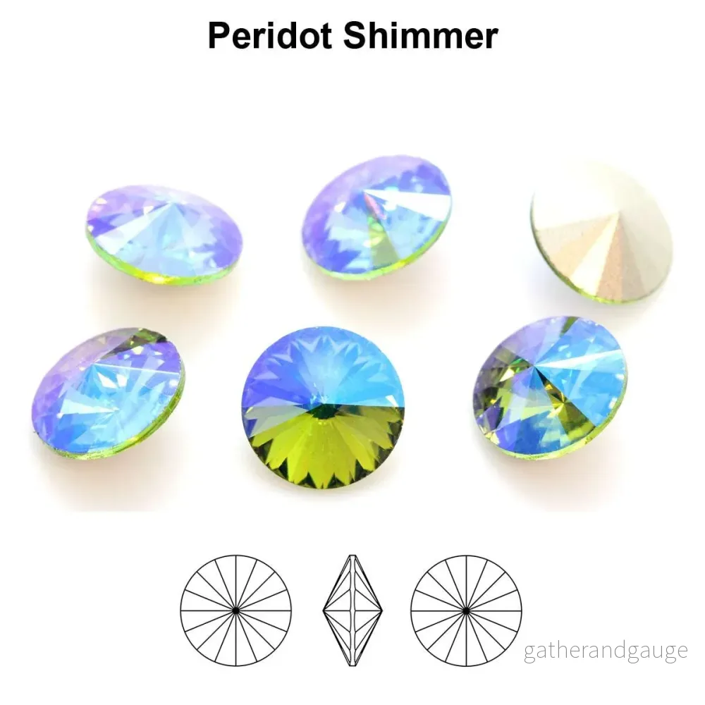 Aurea Crystals A1122 Rivoli – Peridot Shimmer 12mm 1 styck Aurea Crystals A1122 Rivoli – Peridot Shimmer 12mm 1 styck