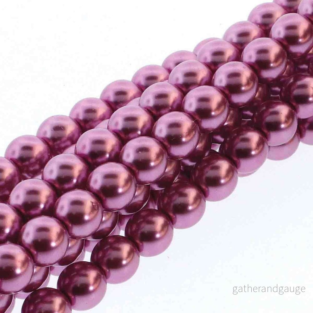 Tjeckiska vaxade glaspärlor - Fuchsia 3mm 1 sträng