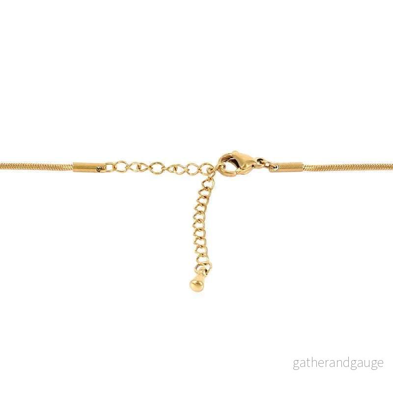 Halskedja Rostfritt stål 18K guldpläterad - Snake chain 42cm 1 styck - Bild 2