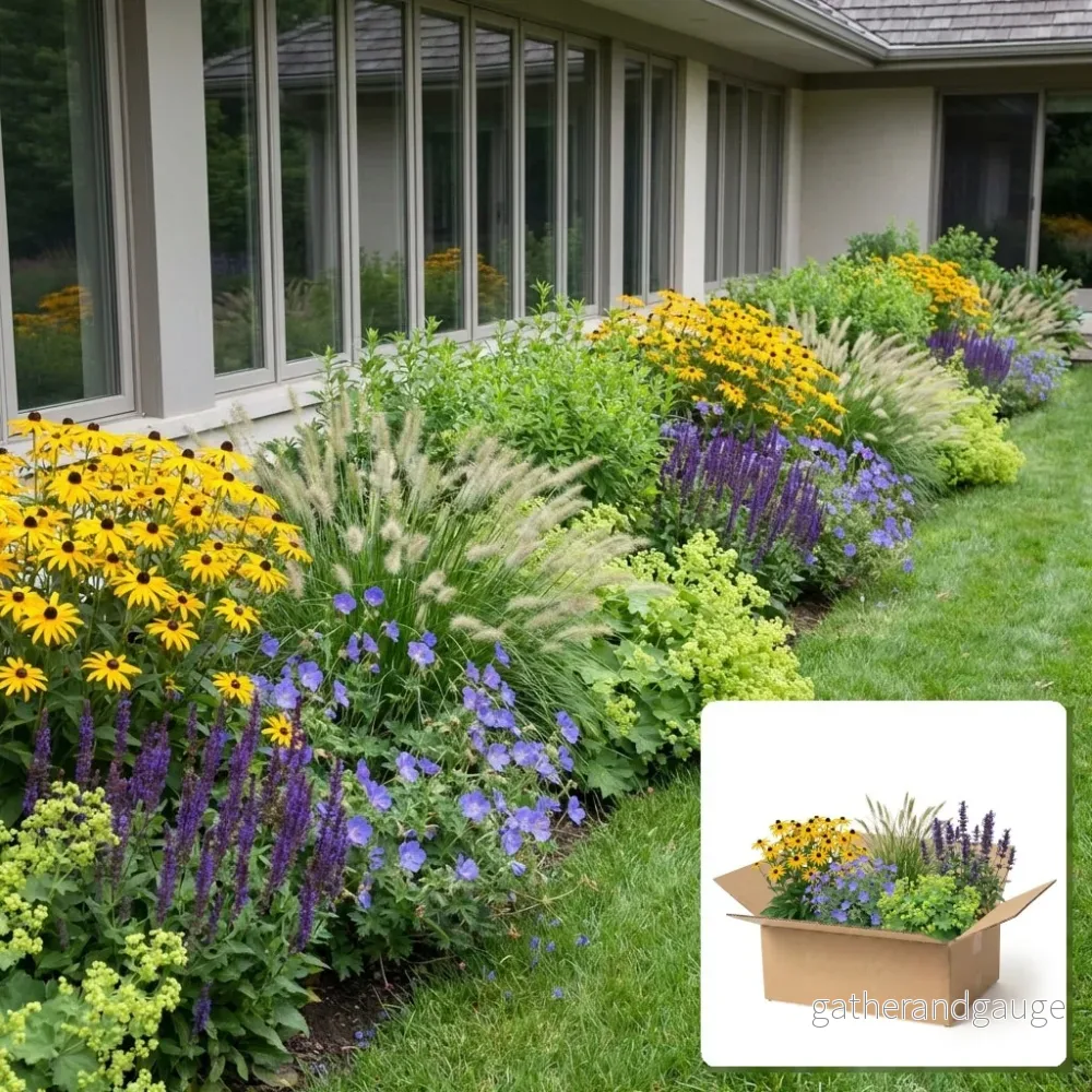 Pack Massif Plein Soleil Jaune & Bleu - 30 plantes - Bild 2