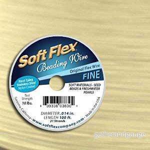 Soft Flex beading wire - Fine, Bone, 21 strands, 1 rulle