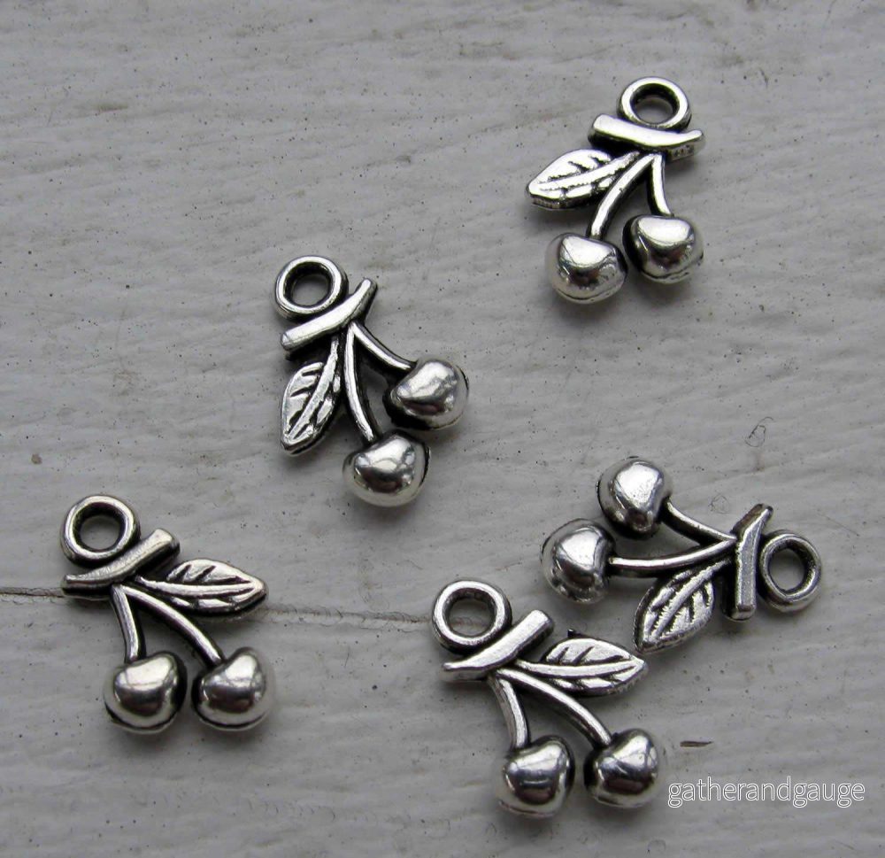 Berlock Silverfärgad - Körsbär 5-Pack