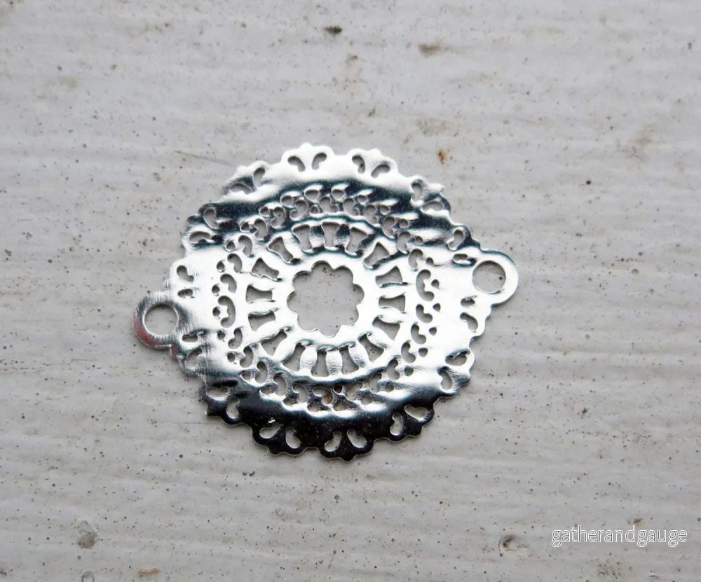 Connector Silverfärgad - Mandala 23x18mm 1 styck