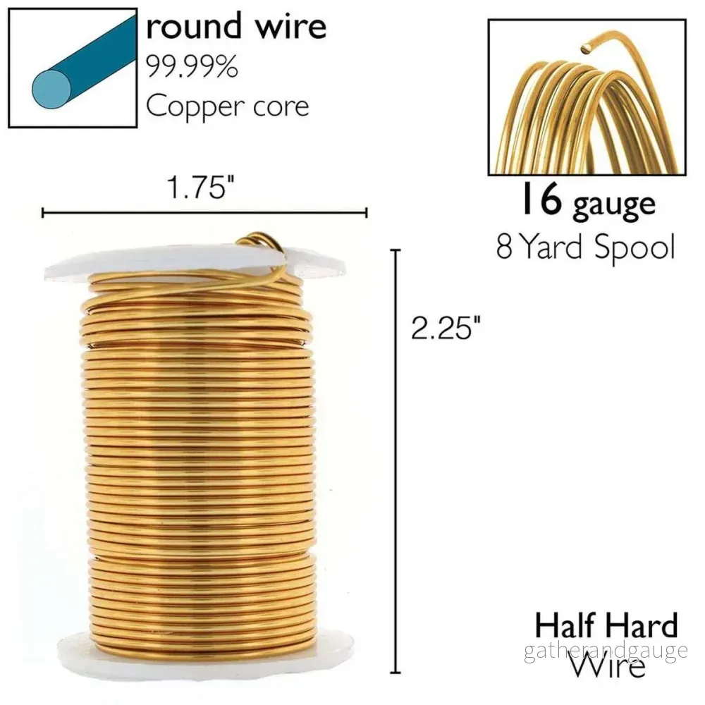 Wire Elements 16 Ga Brassfärgad Non Tarnish tråd, 1 rulle - Bild 3