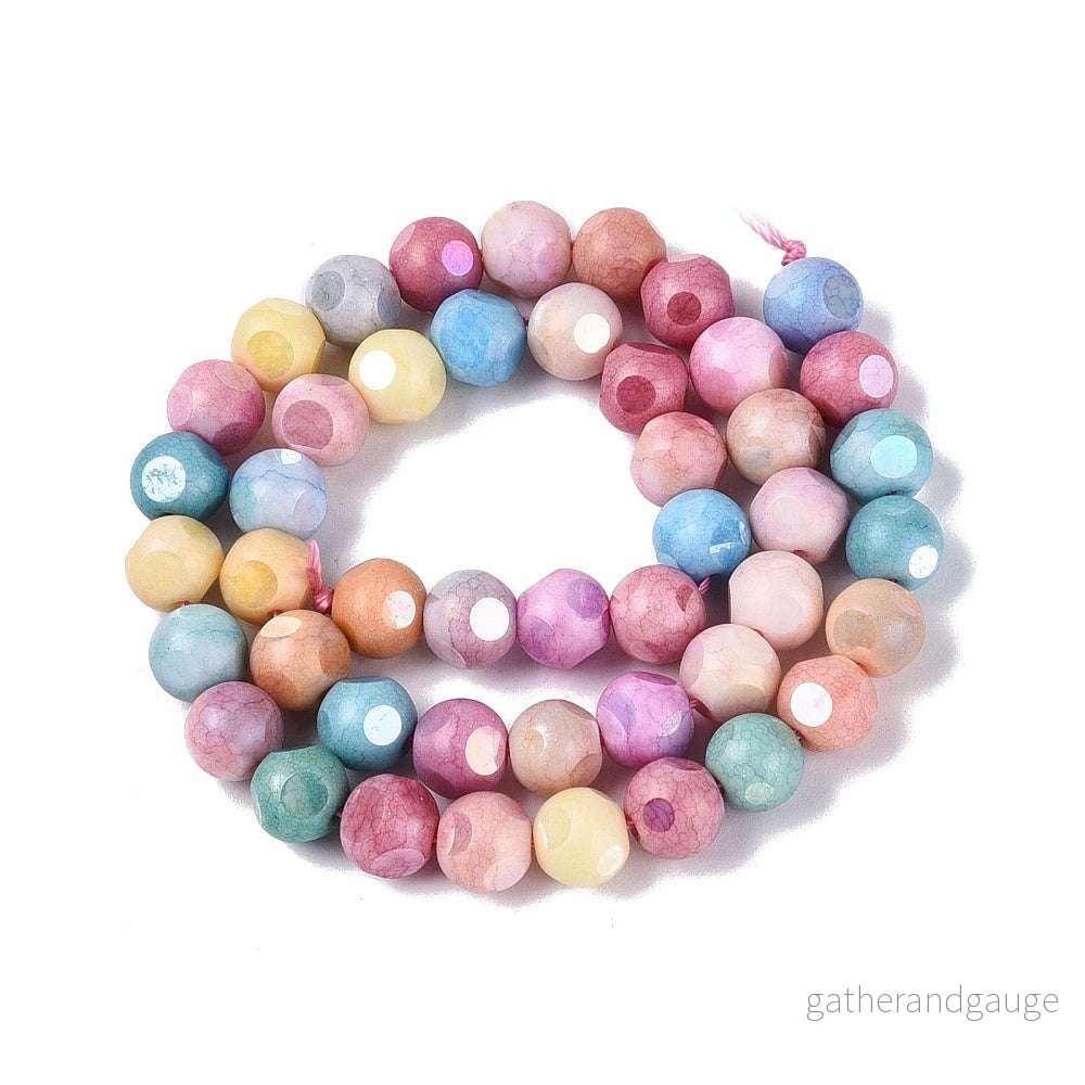 Glaspärlor Facetterad Rund – Mix AB, 8mm 1 sträng Glaspärlor Facetterad Rund – Mix AB, 8mm 1 sträng