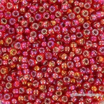 Miyuki Seed Beads - Silver Lined Flame Red AB 11/0, 10 gram