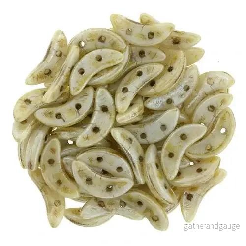CzechMates Crescent - Opaque Luster Picasso, 10 gram