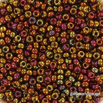 Miyuki Seed Beads – Transparent Iris Tea Berry Gold 11/0, 10 gram