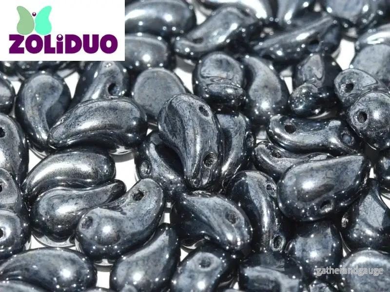 Zoliduo Vänster - Jet Hematite 5x8mm, 20-pack
