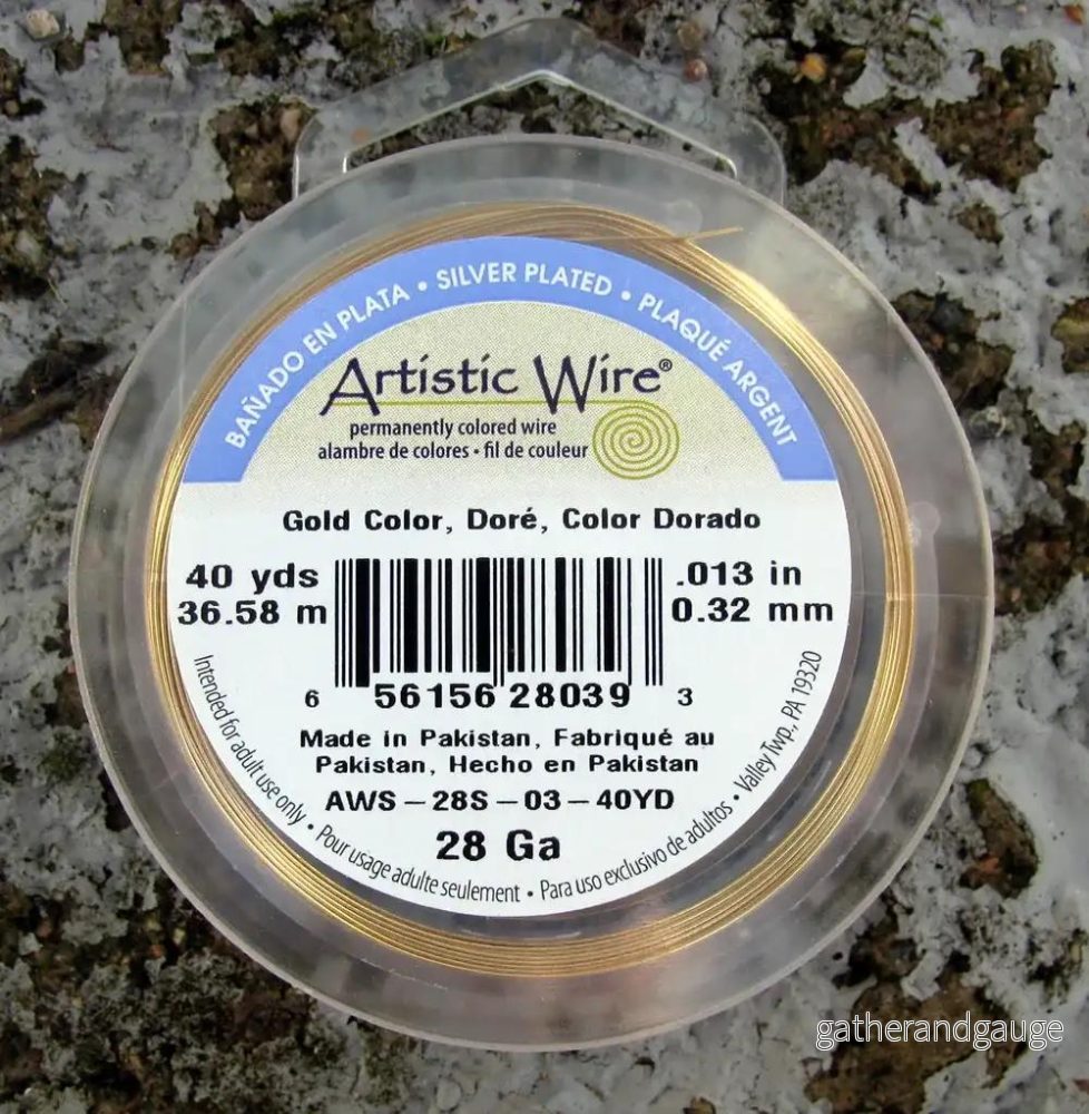 Artistic Wire 28 Ga - Silverpläterad Guldfärgad 1 Rulle