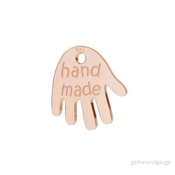 Berlock 925 Silver 18K Rose Gold – Handgjord 10mm 1 styck Berlock 925 Silver 18K Rose Gold – Handgjord 10mm 1 styck