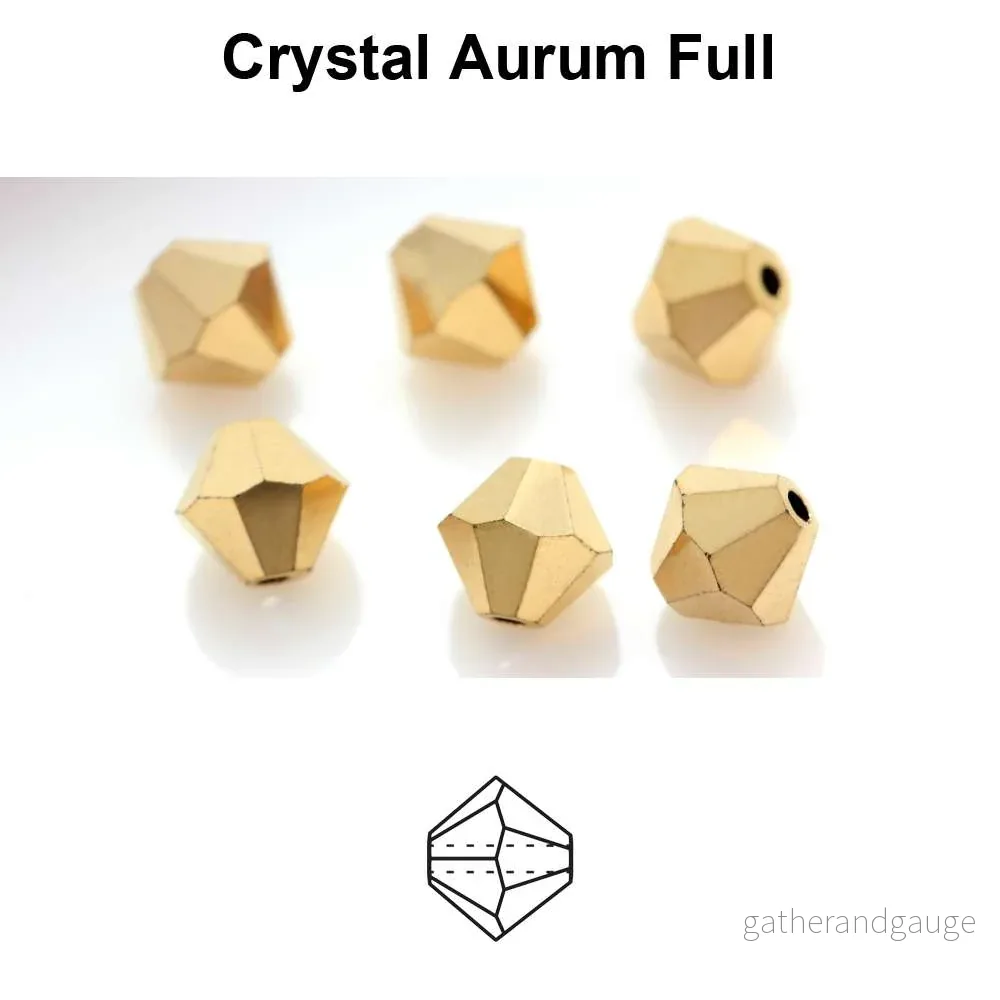 Tjeckiska MC Bicone - Crystal Aurum 4 mm, 30- pack