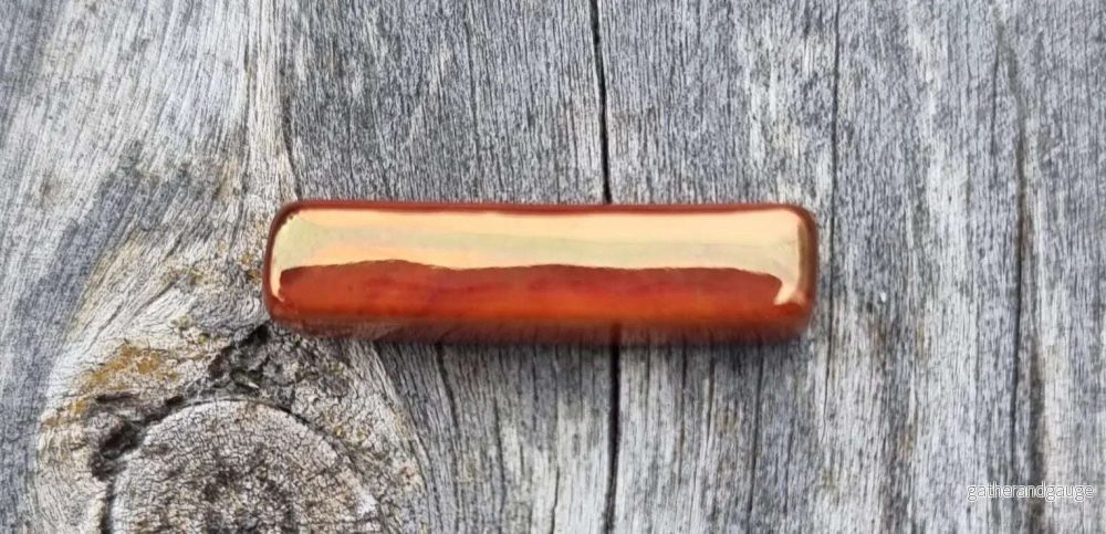 Porslinspärla – Rektangel Orange/Brun 1 styck Porslinspärla – Rektangel Orange/Brun 1 styck