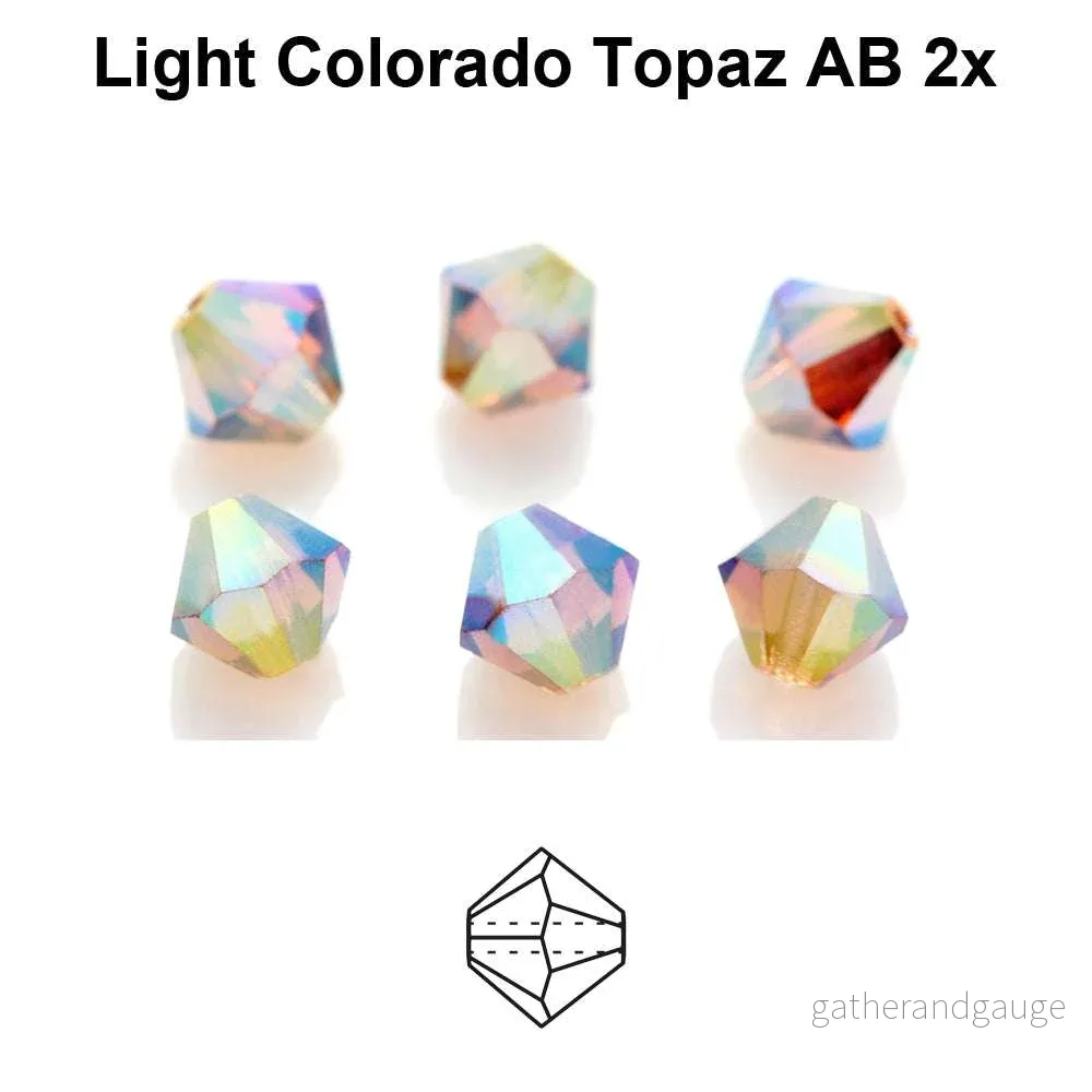 Tjeckiska Bicone – LT Colorado Topaz 2x AB, 4 mm, 30-pack Tjeckiska Bicone – LT Colorado Topaz 2x AB, 4 mm, 30-pack