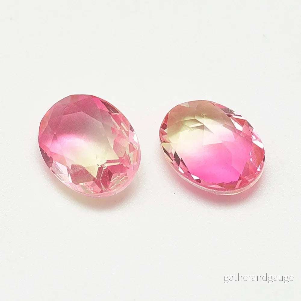 Kinesisk strass - Oval Light Rose/Yellow 8x10mm 1 styck