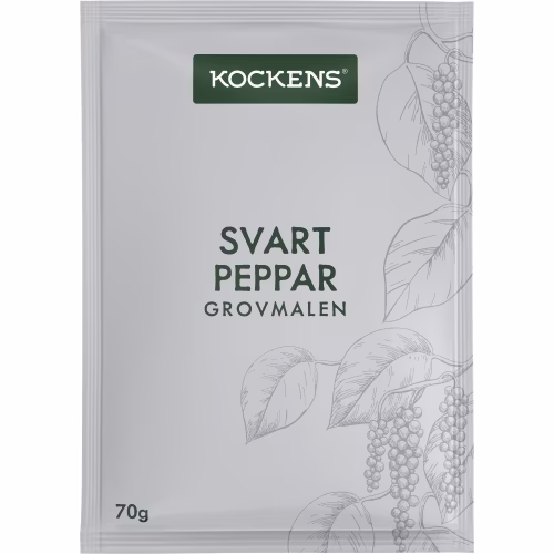 Kockens Svartpeppar Grovmalen Påse 70g