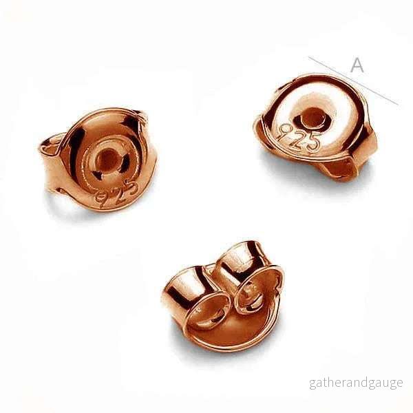 Stopp / Bakstycke 925 Silver 18K Rose Gold – 5mm 2-pack