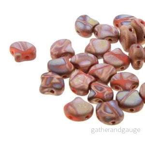 Ginko Duo - Opaque Orange Full Capri Gold Matte Batik 7,5mm