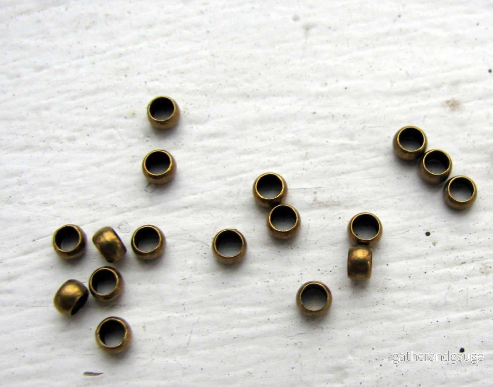 Klämpärlor - Bronsfärgade 3 mm, 50-pack