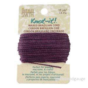 Knot-it Waxed Brazilian cord – Amethyst 13,7 m