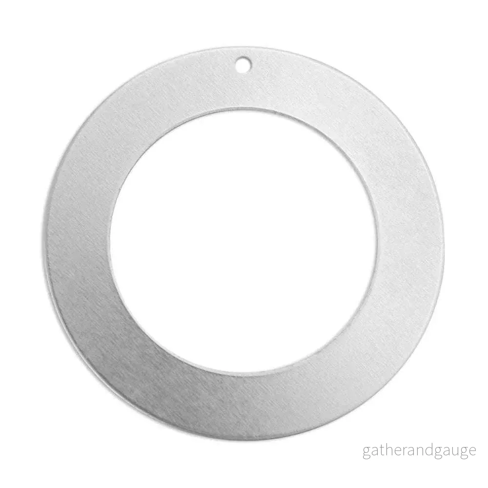 ImpressArt Bricka med Hål, 1 1/2" - Premium Stamping Blanks Aluminium, 16g