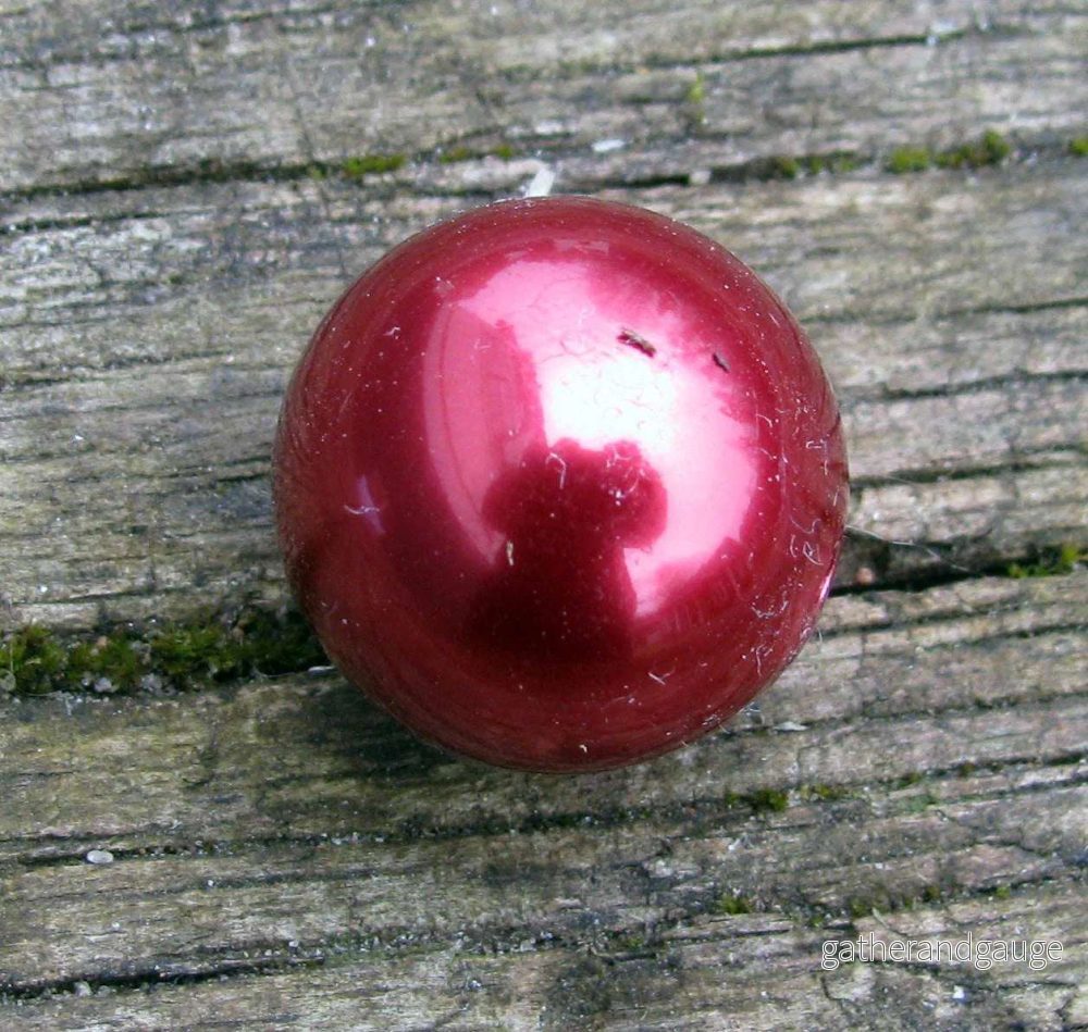 Pärla ABS plast - Röd 18 mm, 1 styck