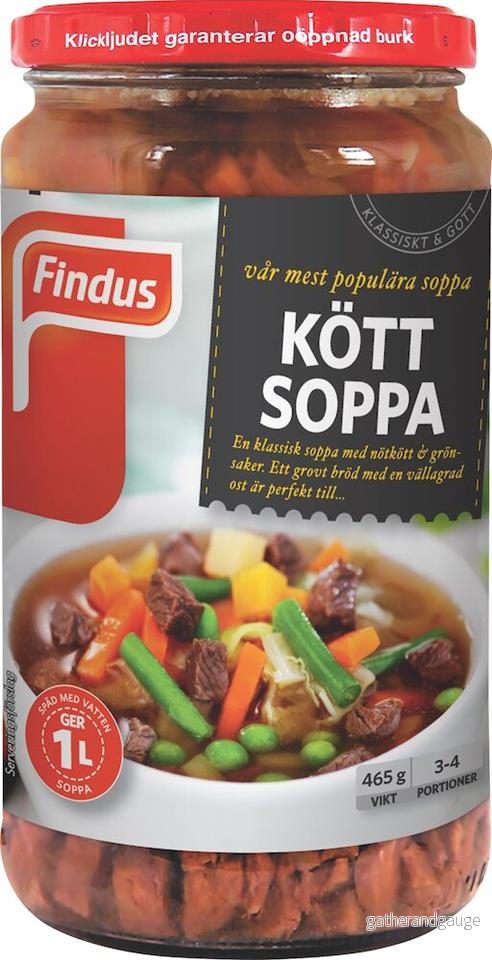 Köttsoppa med grönsaker 465g Findus Köttsoppa med grönsaker 465g Findus