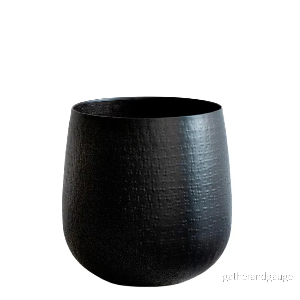 Svart växtkruka – h30cm, Ø28cm