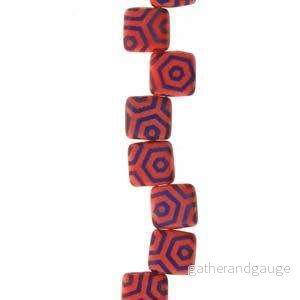 CzechMates Tile Beads - Red Laser Azuro Web Matte, 1 sträng - Bild 2