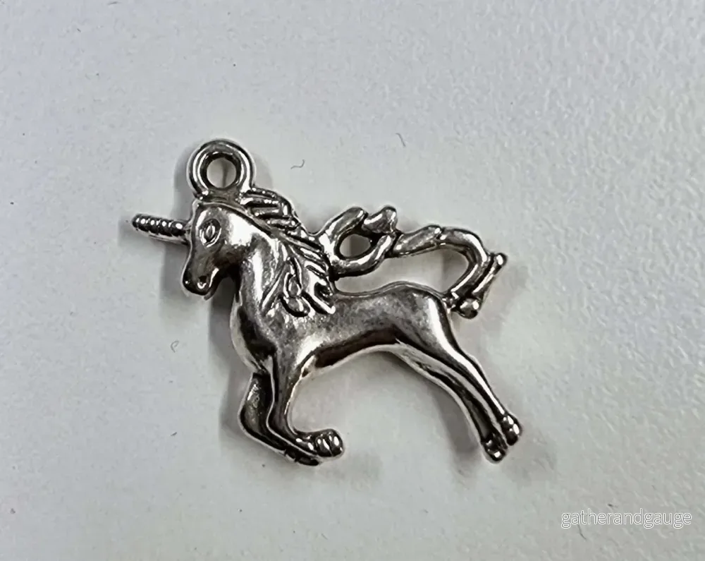 Berlock Silverpläterad – Enhörning 3D 23x22mm 1 styck