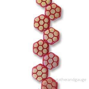 Honeycomb - Red Laser Matte Core AB 6mm, 1 sträng - Bild 2