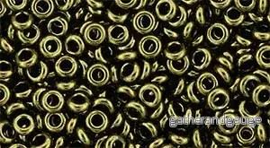 TOHO Demi Round – Gold-Lustered Dk Antique Bronze 8/0, 5 gram TOHO Demi Round – Gold-Lustered Dk Antique Bronze 8/0, 5 gram