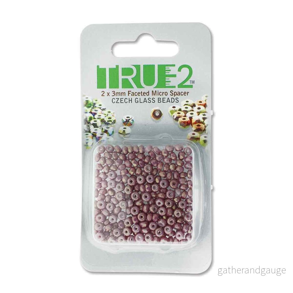 Facetterad Micro Spacers – Chalk Violet Luster 2x3mm, 6 gram