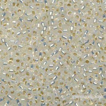 Miyuki Seed Beads – Gilt Lined White Opal 15/0, 10 gram Miyuki Seed Beads – Gilt Lined White Opal 15/0, 10 gram