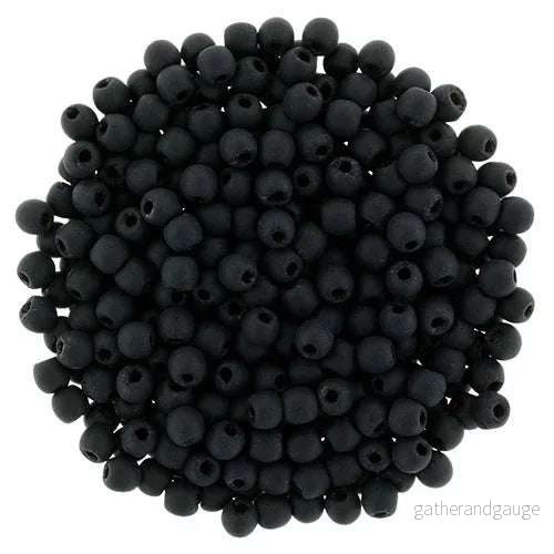 Tjeckiska Druk (Runda) – Jet Matte 2mm, 50-pack