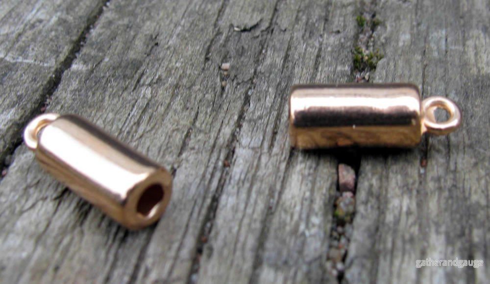 Ändfäste roséguldfärgad - Rak stilren 3,2mm hål, 2-pack - Bild 2