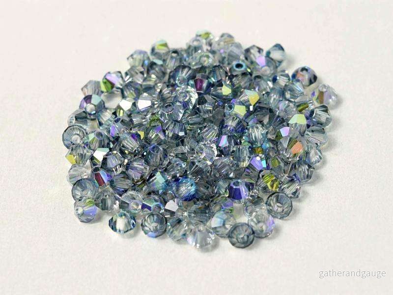 Tjeckiska MC Bicone - Crystal Blue Rainbow 3 mm 30-pack