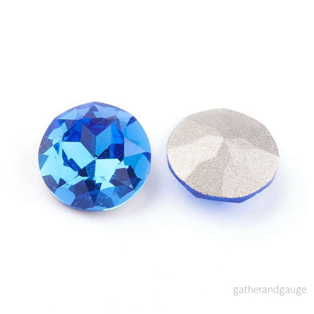 Kinesisk strass - Round stone Sapphire 8mm 1 styck