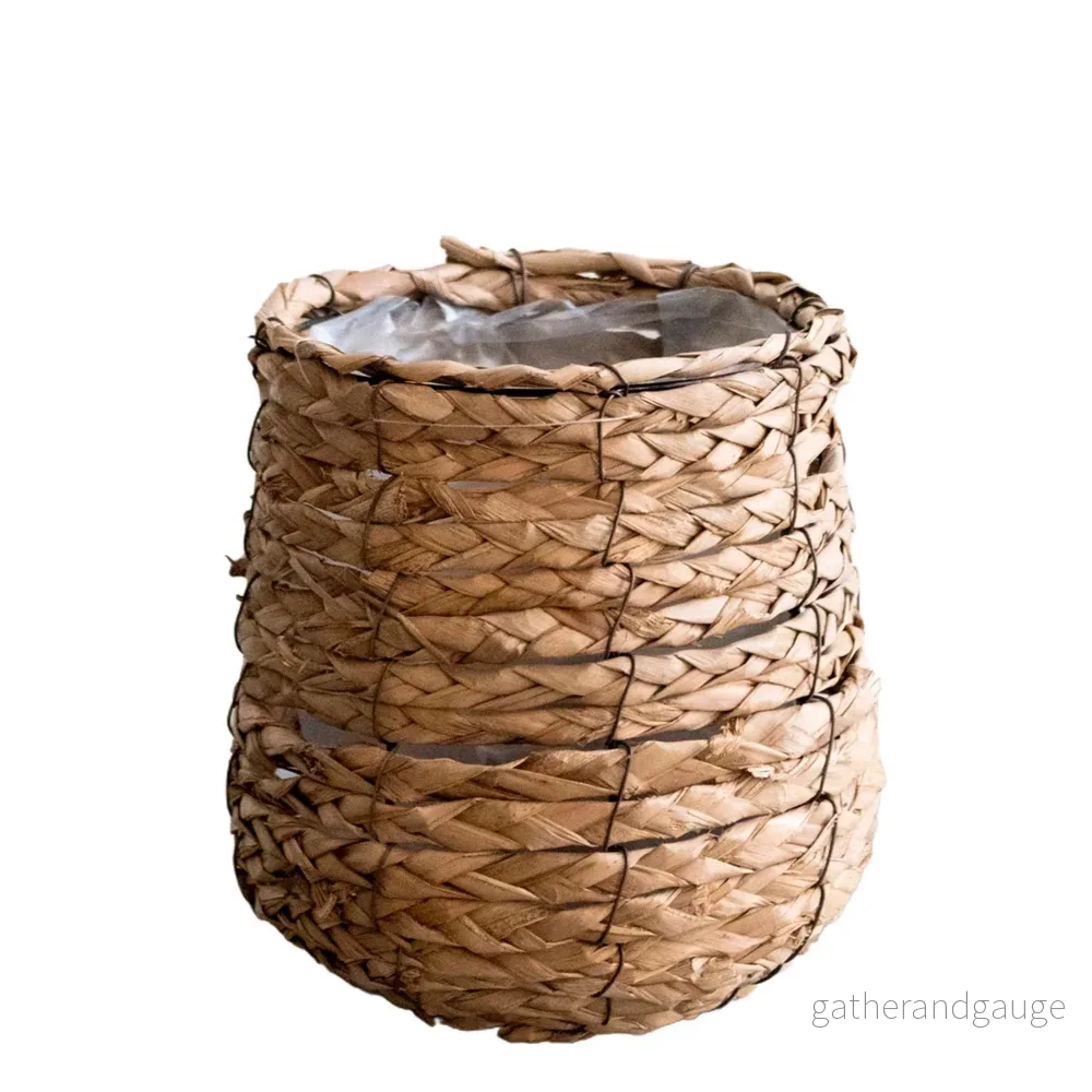 Flätad korg – h23cm, Ø21cm
