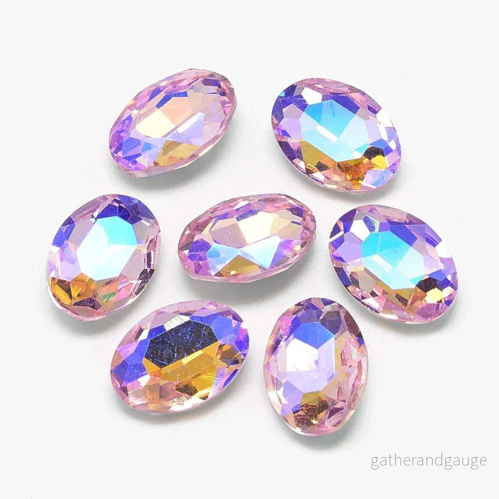 Kinesisk strass - Oval Pearl Pink Shimmer 18x13mm 1 styck - Bild 2