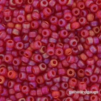 Miyuki Seed Beads - Transparent Matte Ruby AB 11/0, 10 Gram