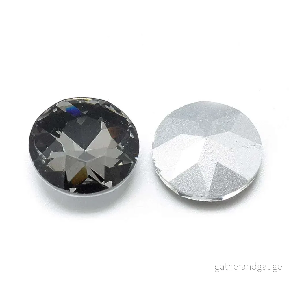 Kinesisk strass - Round stone Grey 8mm 1 styck