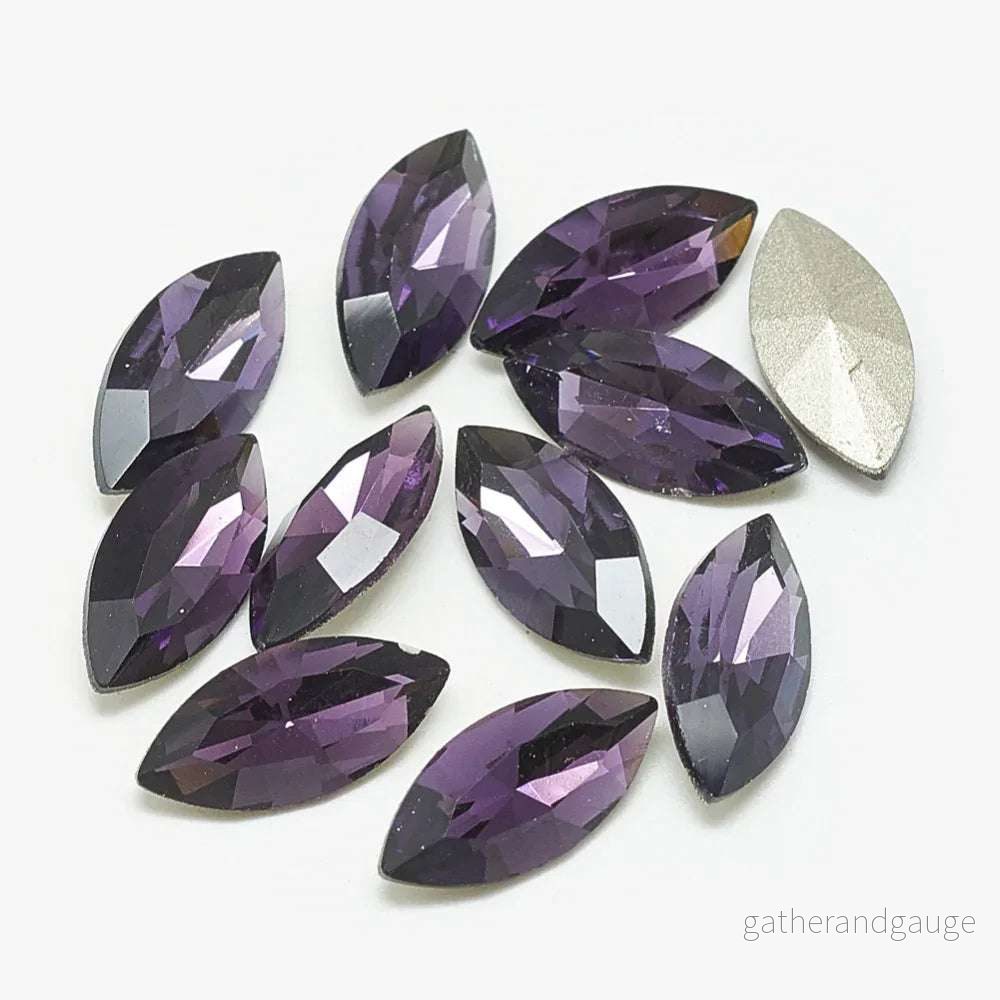 Kinesisk strass - Navette Tanzanite 10x5mm 1 styck - Bild 2